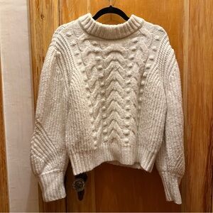 Cozy White Cable Knit Sweater
